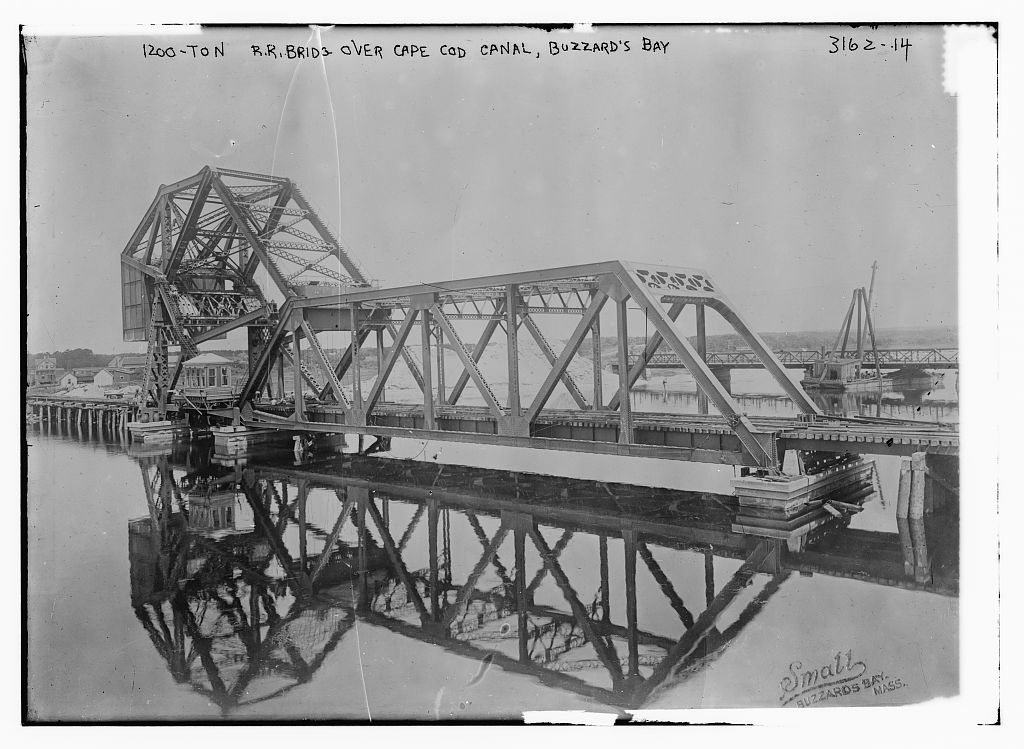 Steel Railroad Bridge,  Cape Cod Canal, Buzzard's Bay, 1910