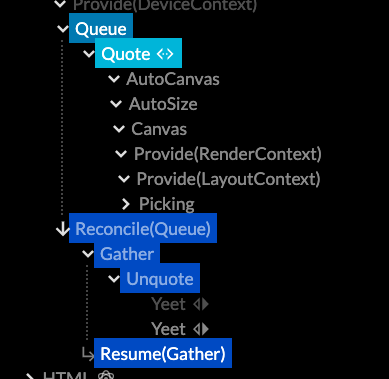 jsx quoting + reconciling